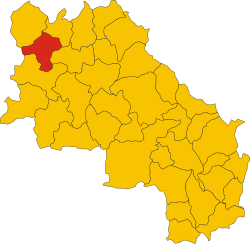 Map of comune of Colle di Val d'Elsa (province of Siena, region Tuscany, Italy)